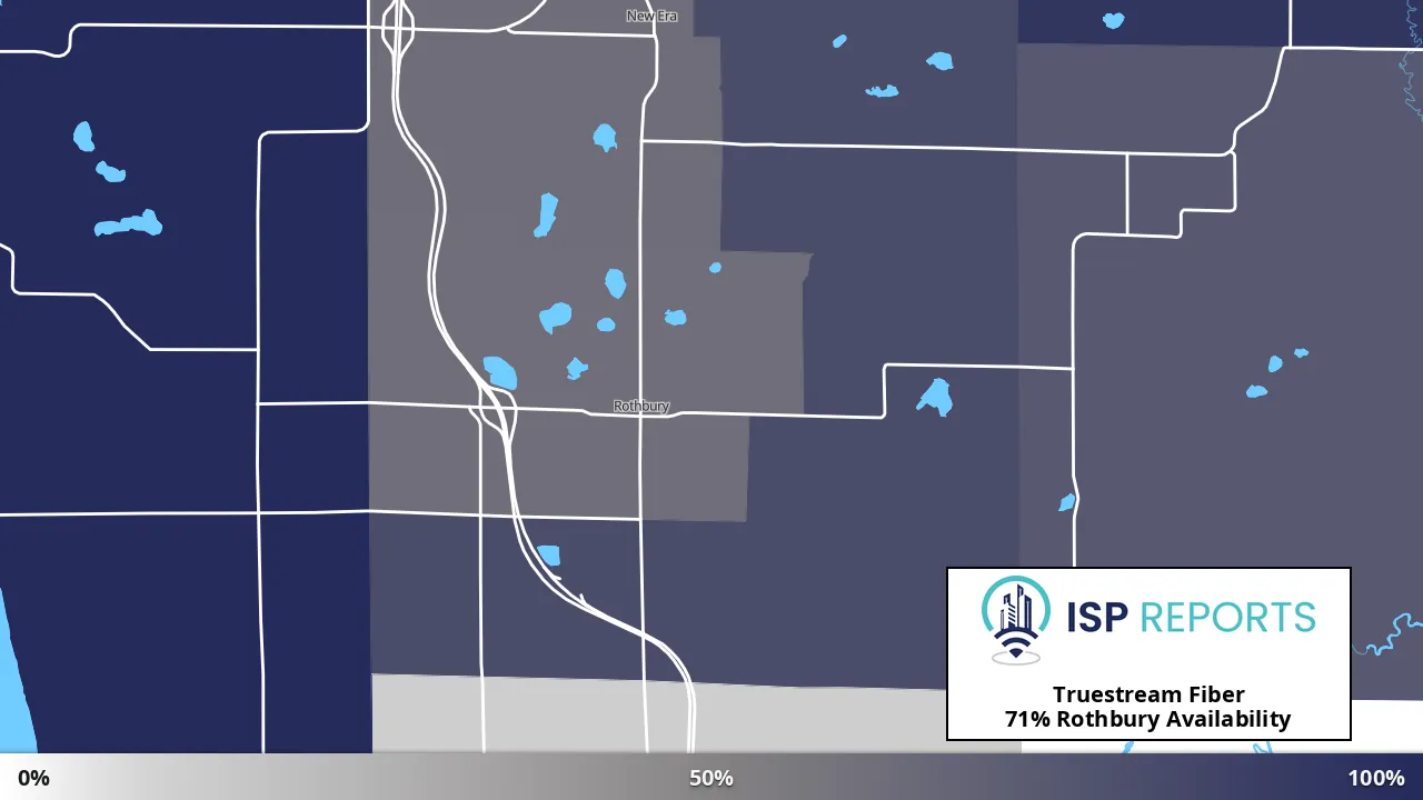 Rothbury, MI map of internet availability