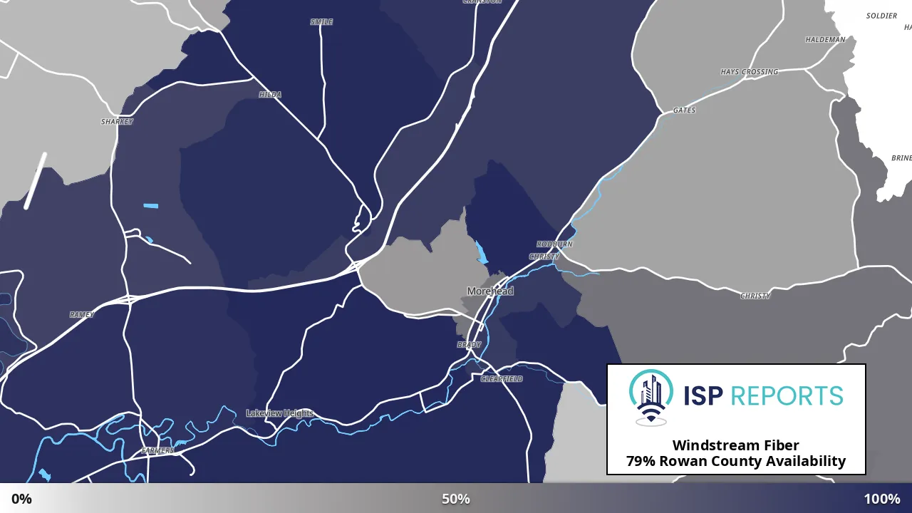 Rowan County, KY map of internet availability