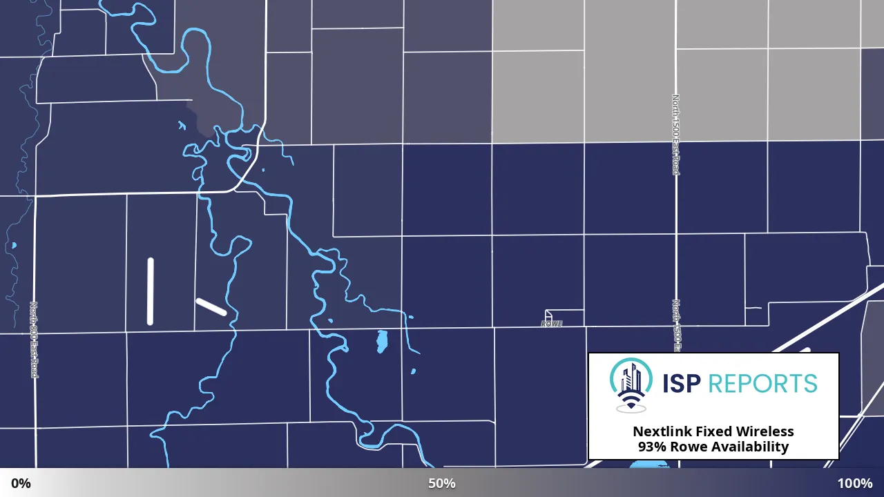 Rowe, IL map of internet availability