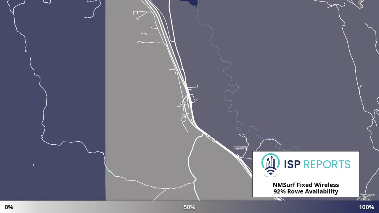 Rowe, NM map of internet availability