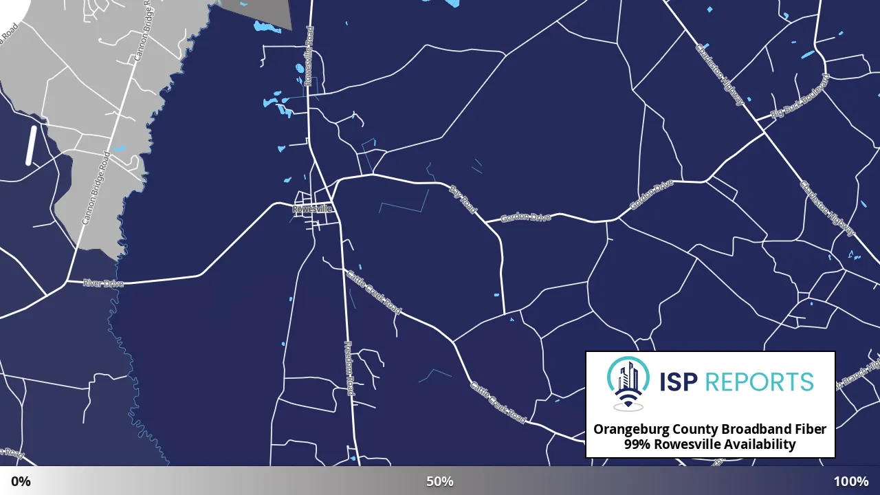 Rowesville, SC map of internet availability
