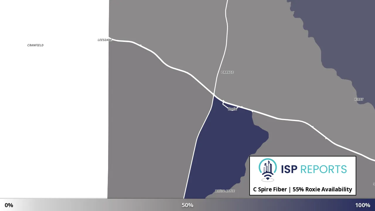 Roxie, MS map of internet availability