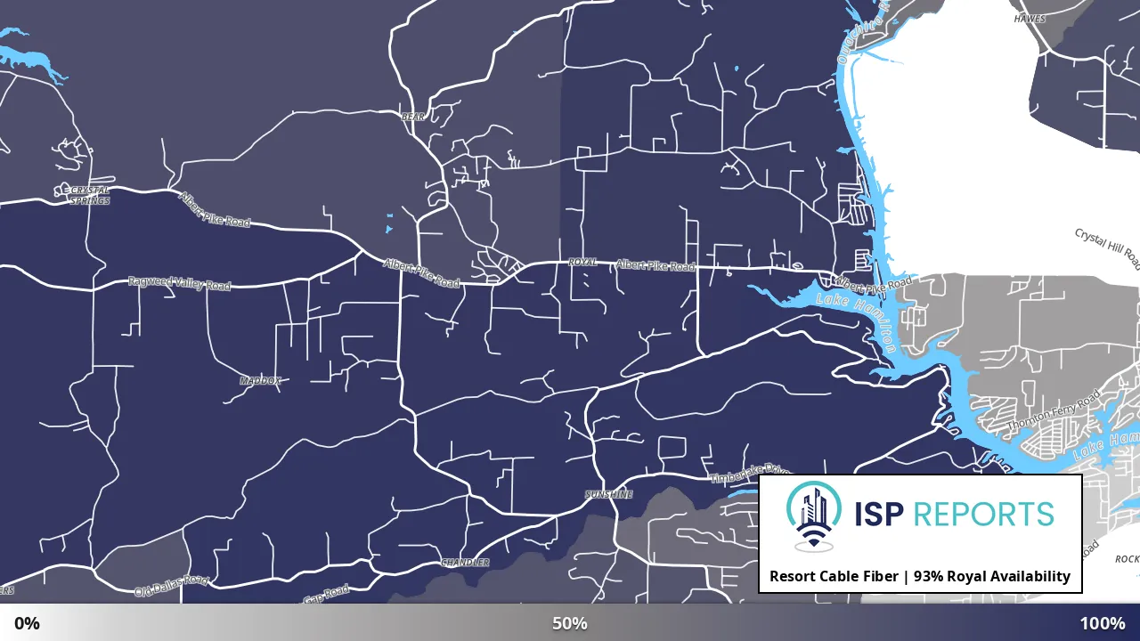 Royal, AR map of internet availability