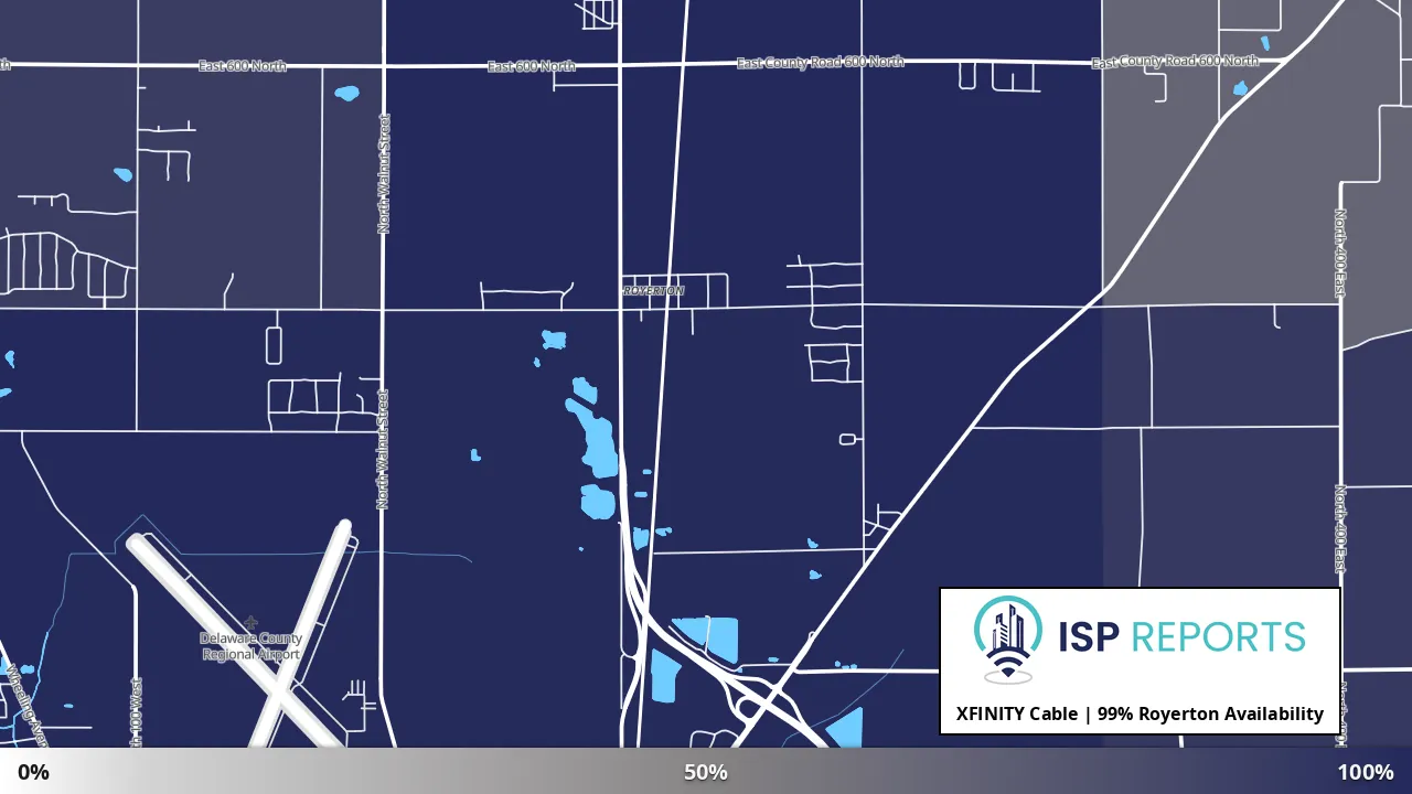 Royerton, IN map of internet availability