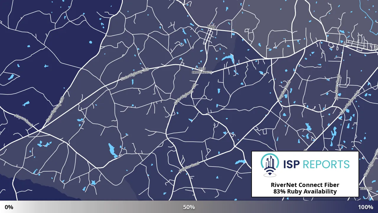 Ruby, SC map of internet availability