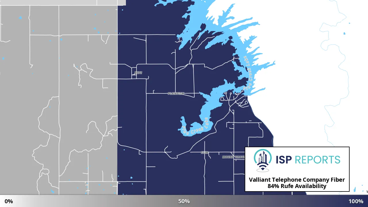 Rufe, OK map of internet availability