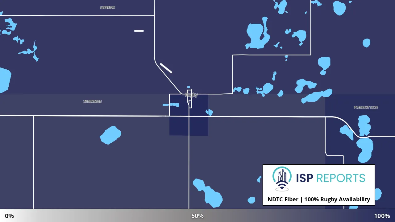 Rugby, ND map of internet availability
