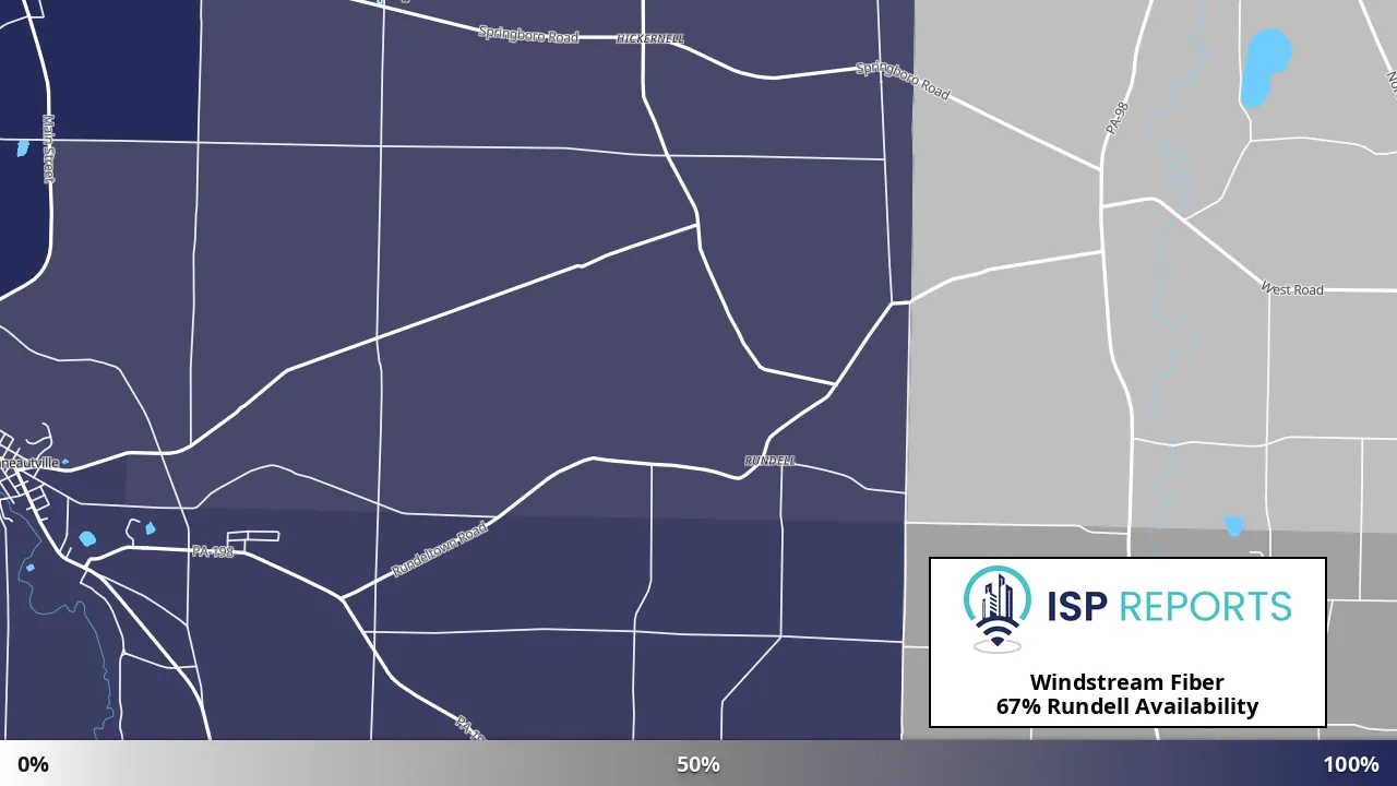 Rundell, PA map of internet availability