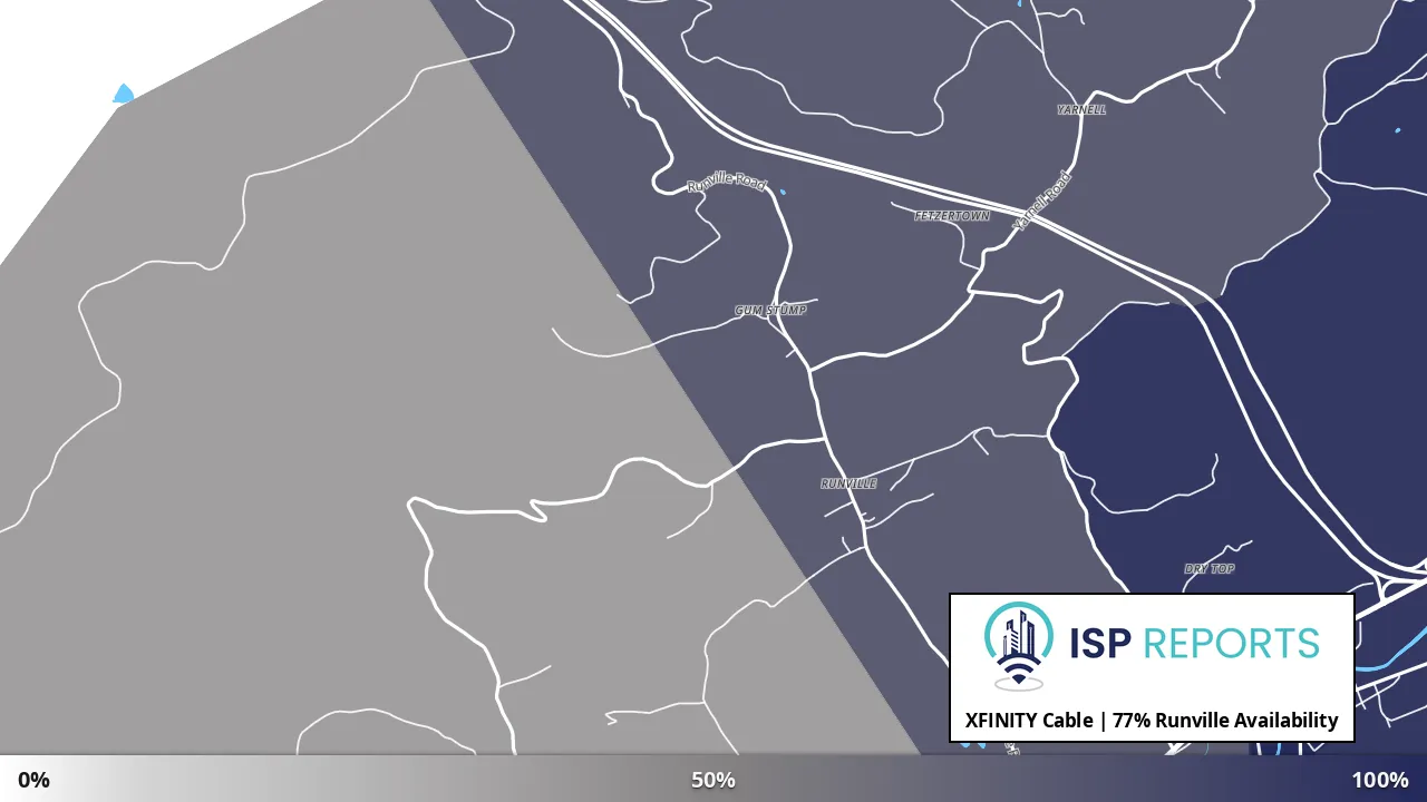 Runville, PA map of internet availability