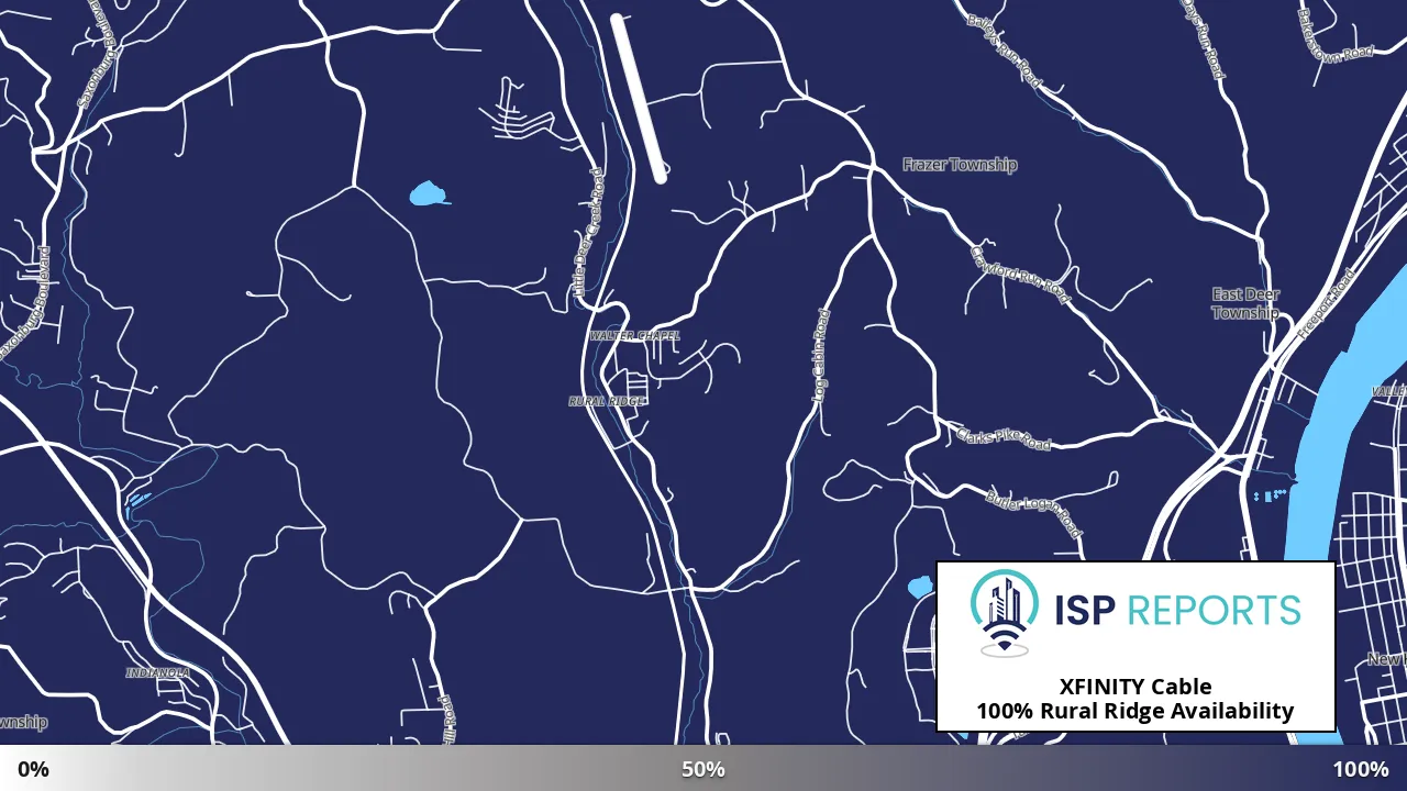 Rural Ridge, PA map of internet availability