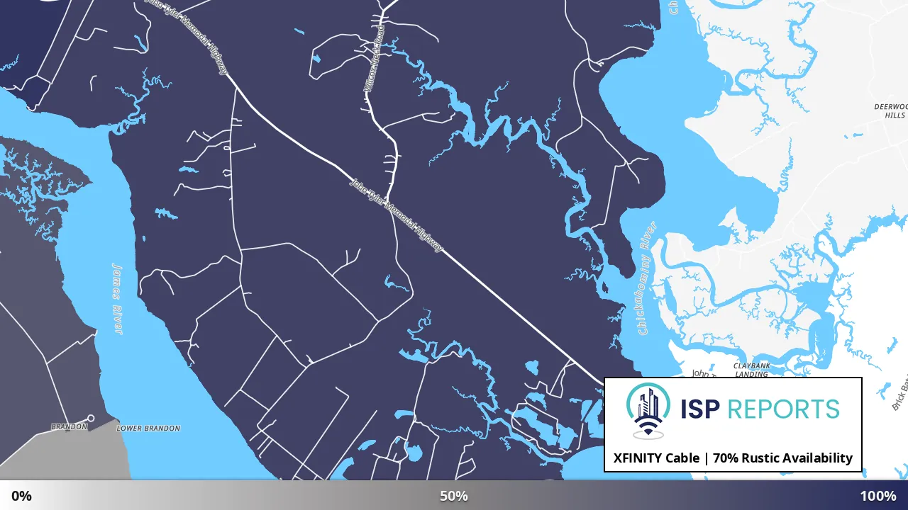 Rustic, VA map of internet availability