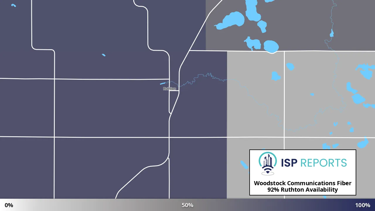 Ruthton, MN map of internet availability
