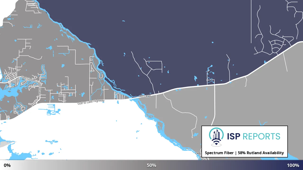 Rutland, FL map of internet availability