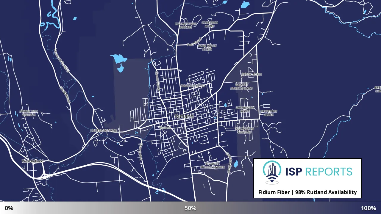 Rutland, VT map of internet availability