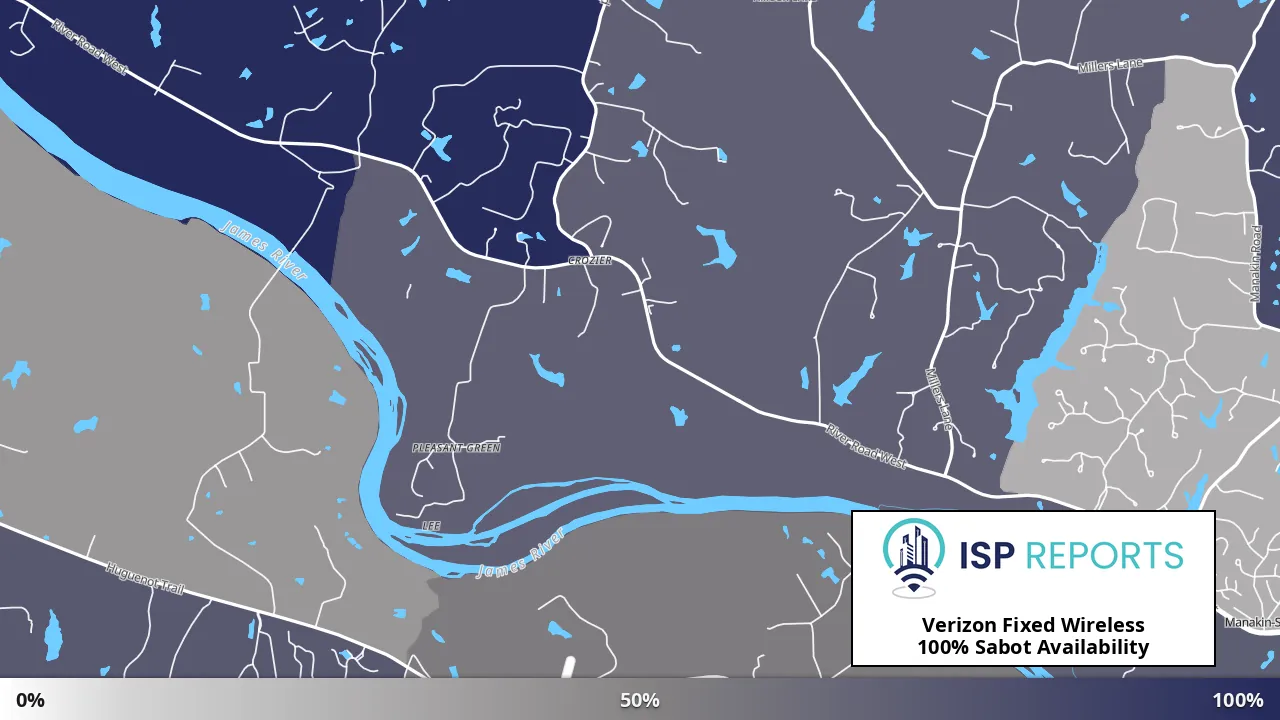 Sabot, VA map of internet availability