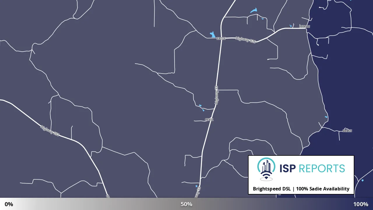 Sadie, LA map of internet availability