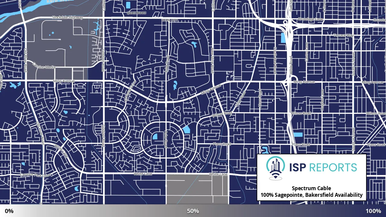 Sagepointe, Bakersfield, CA map of internet availability