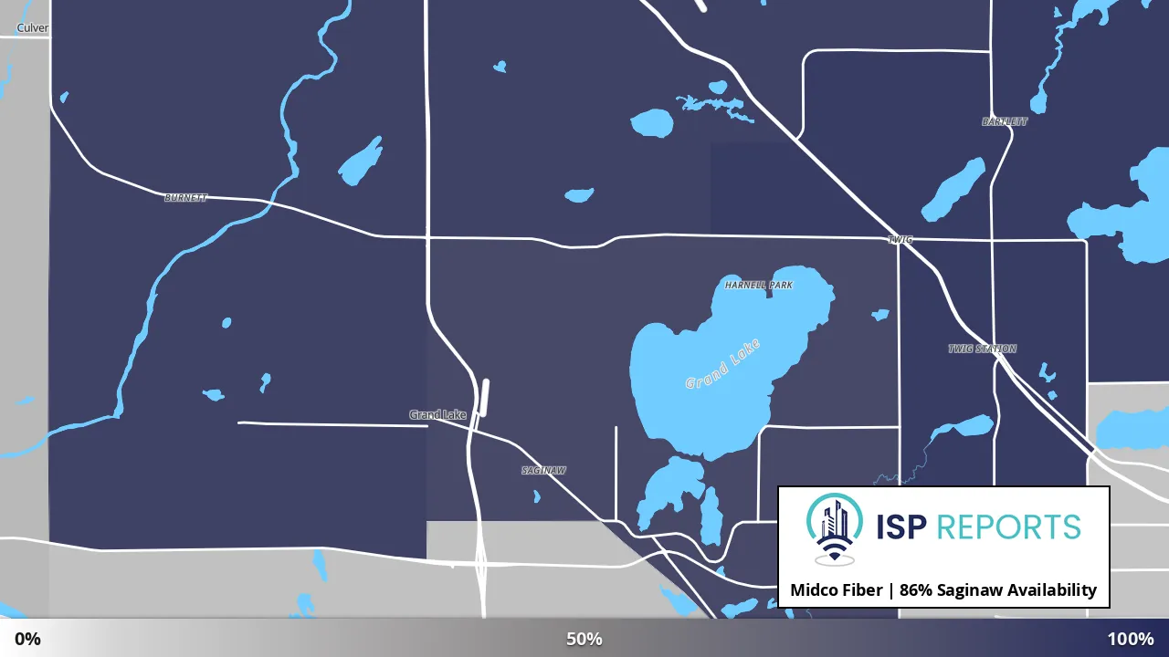 Saginaw, MN map of internet availability