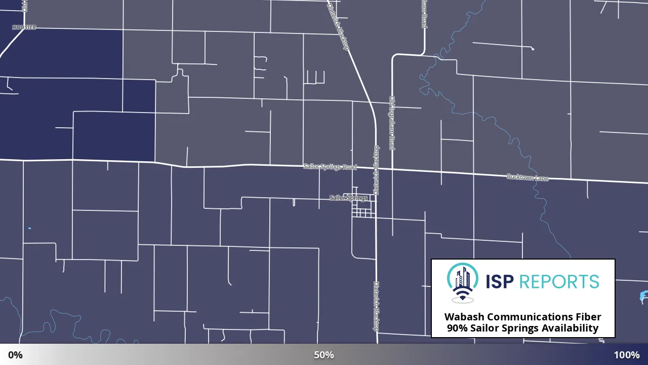Sailor Springs, IL map of internet availability