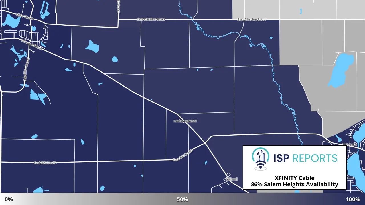 Salem Heights, IN map of internet availability