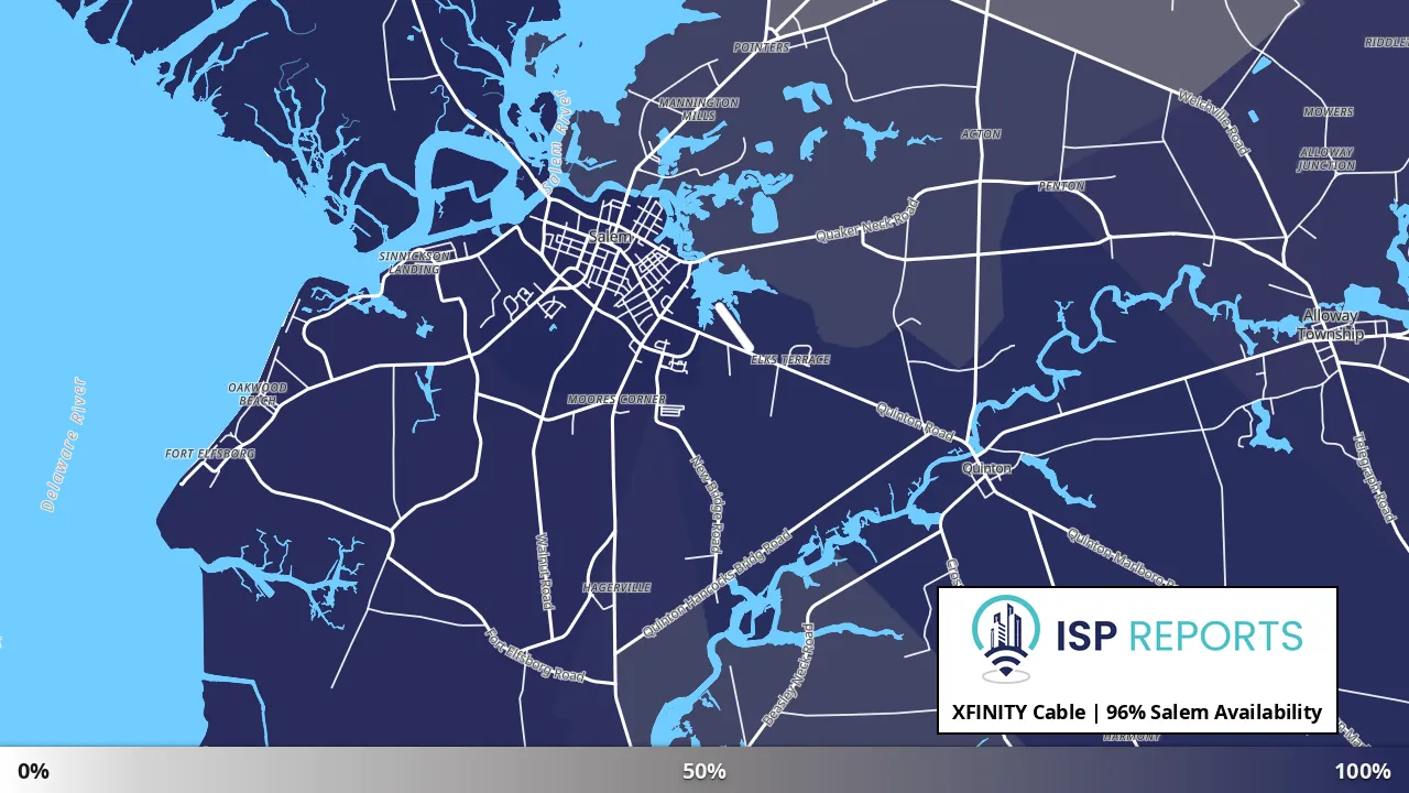 Salem, NJ map of internet availability