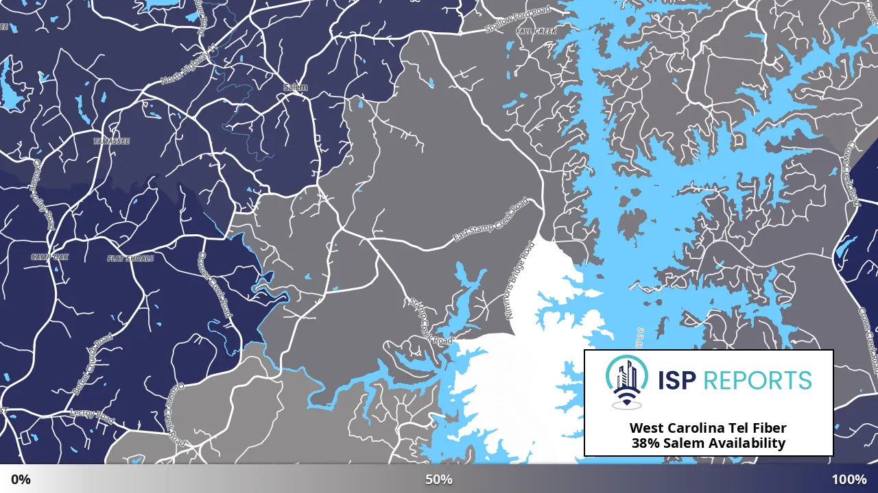 Salem, SC map of internet availability