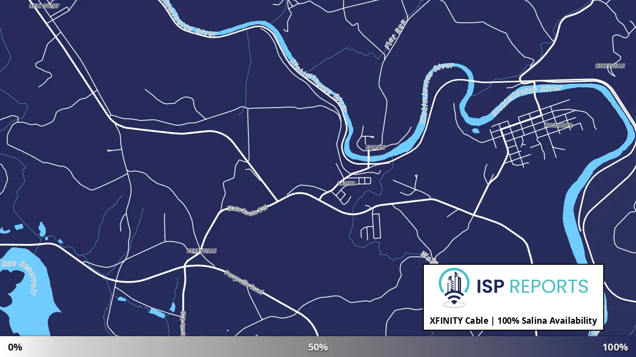 Salina, PA map of internet availability