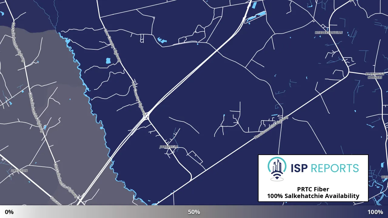 Salkehatchie, SC map of internet availability