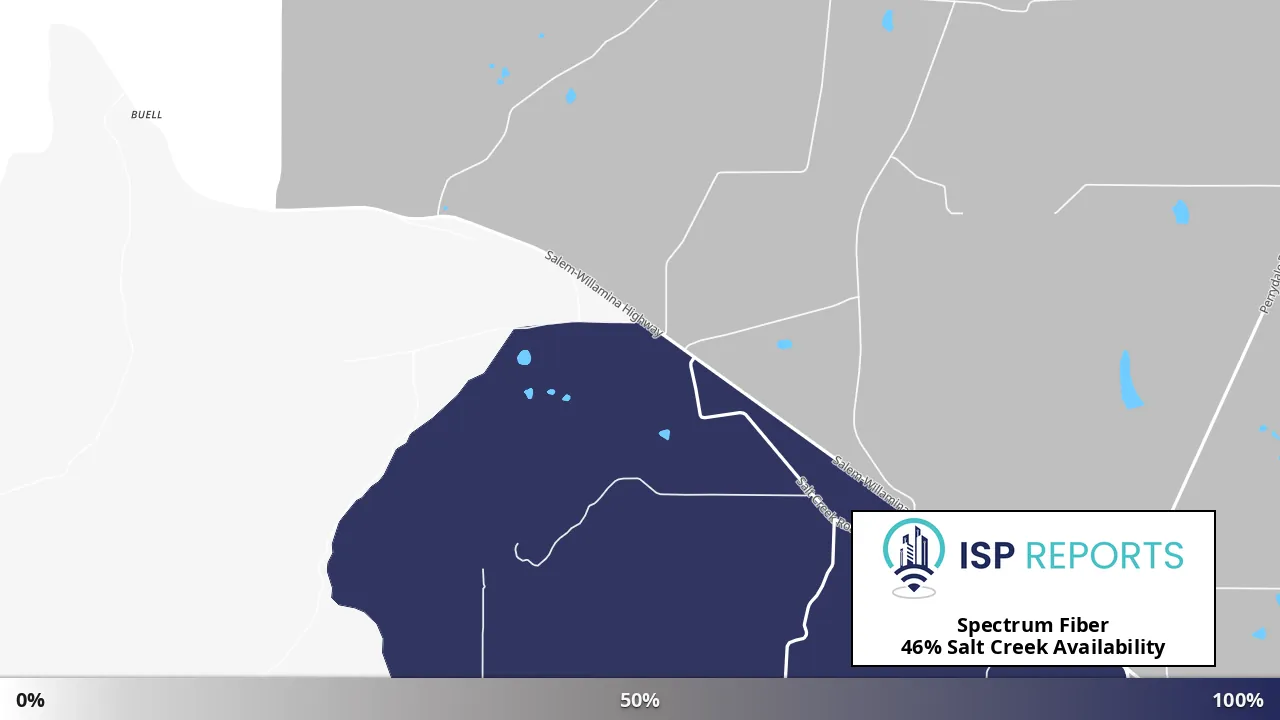 Salt Creek, OR map of internet availability