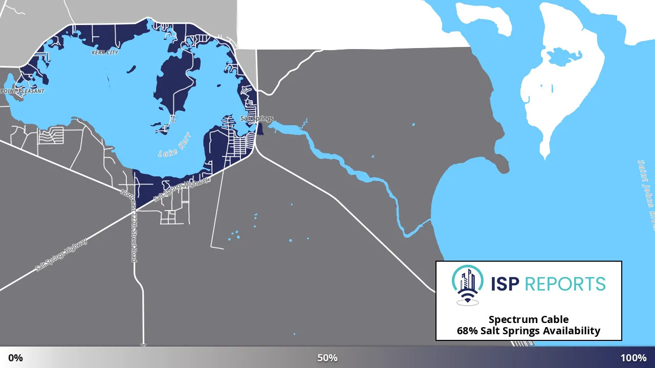 Salt Springs, FL map of internet availability