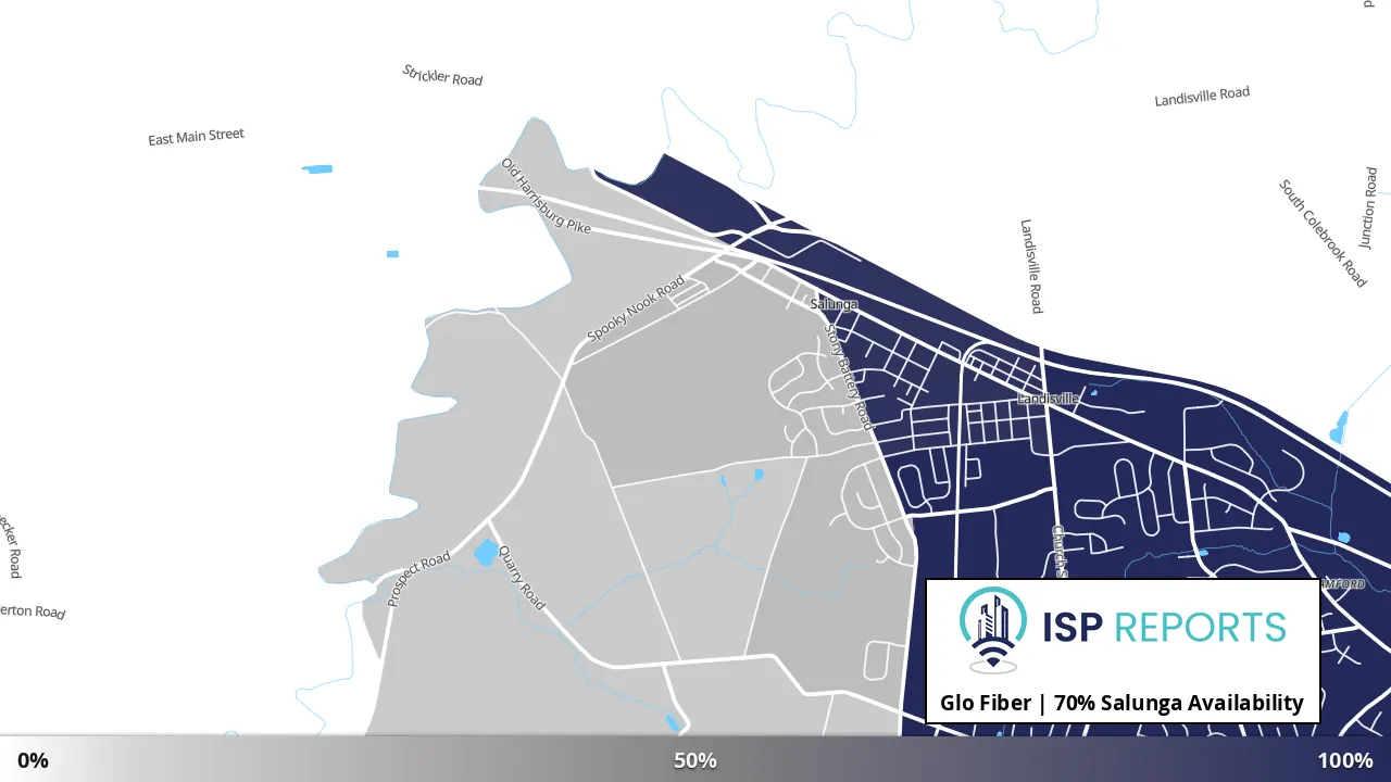 Salunga, PA map of internet availability