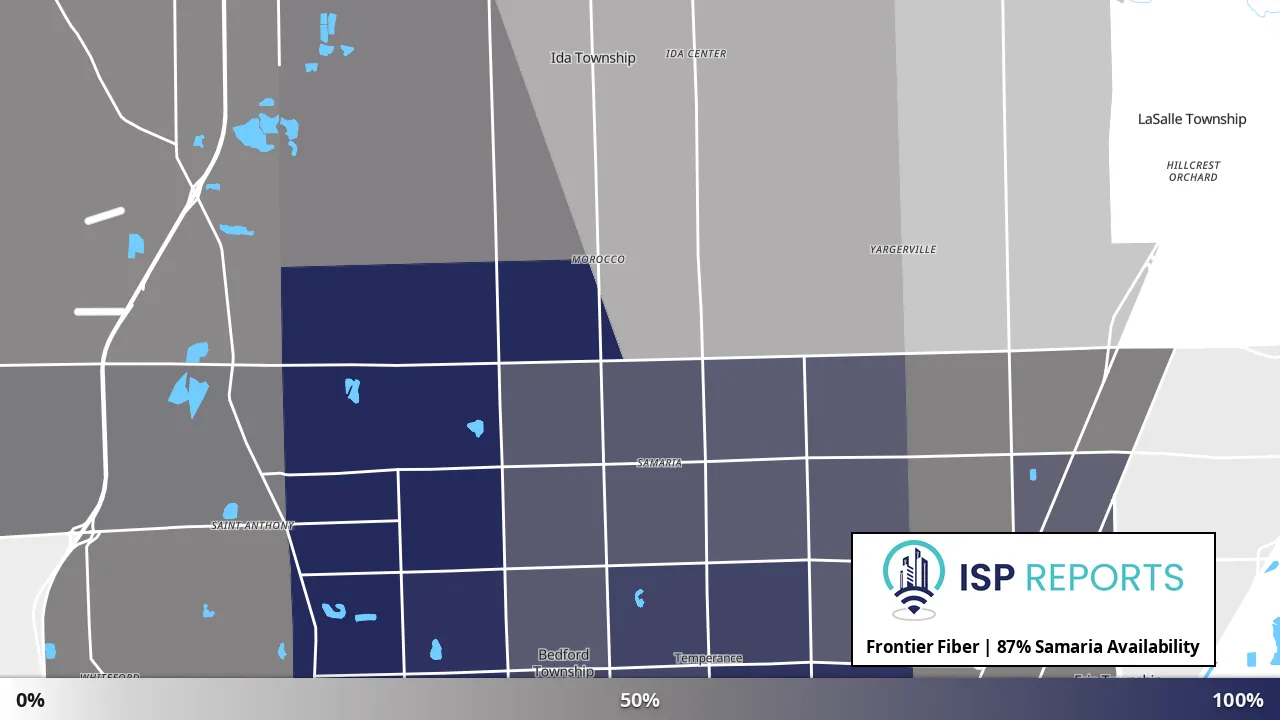 Samaria, MI map of internet availability