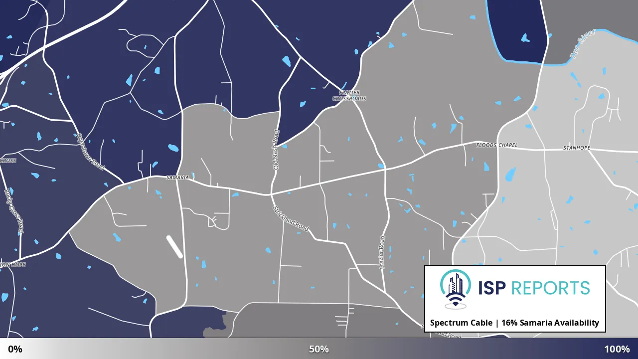 Samaria, NC map of internet availability