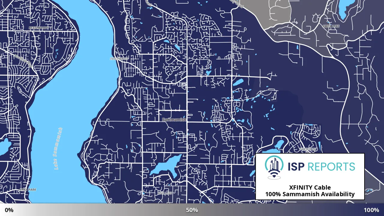 Sammamish, WA map of internet availability