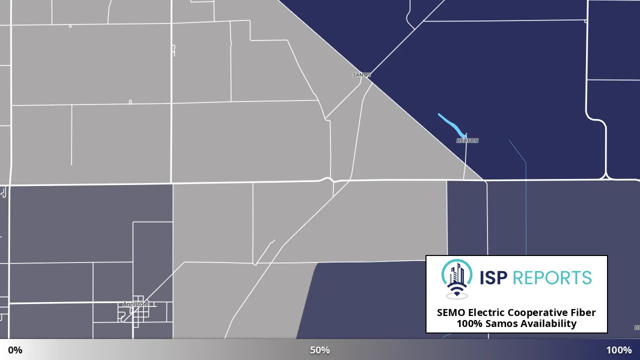 Samos, MO map of internet availability