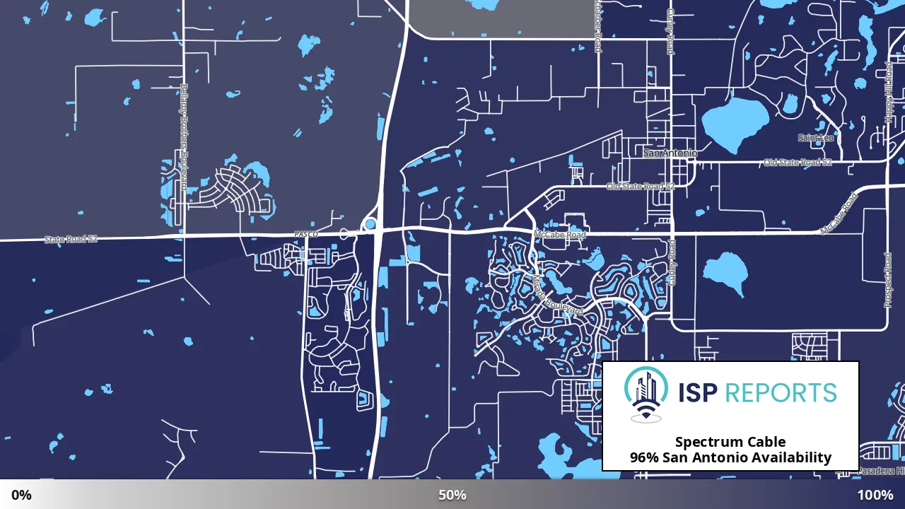 San Antonio, FL map of internet availability