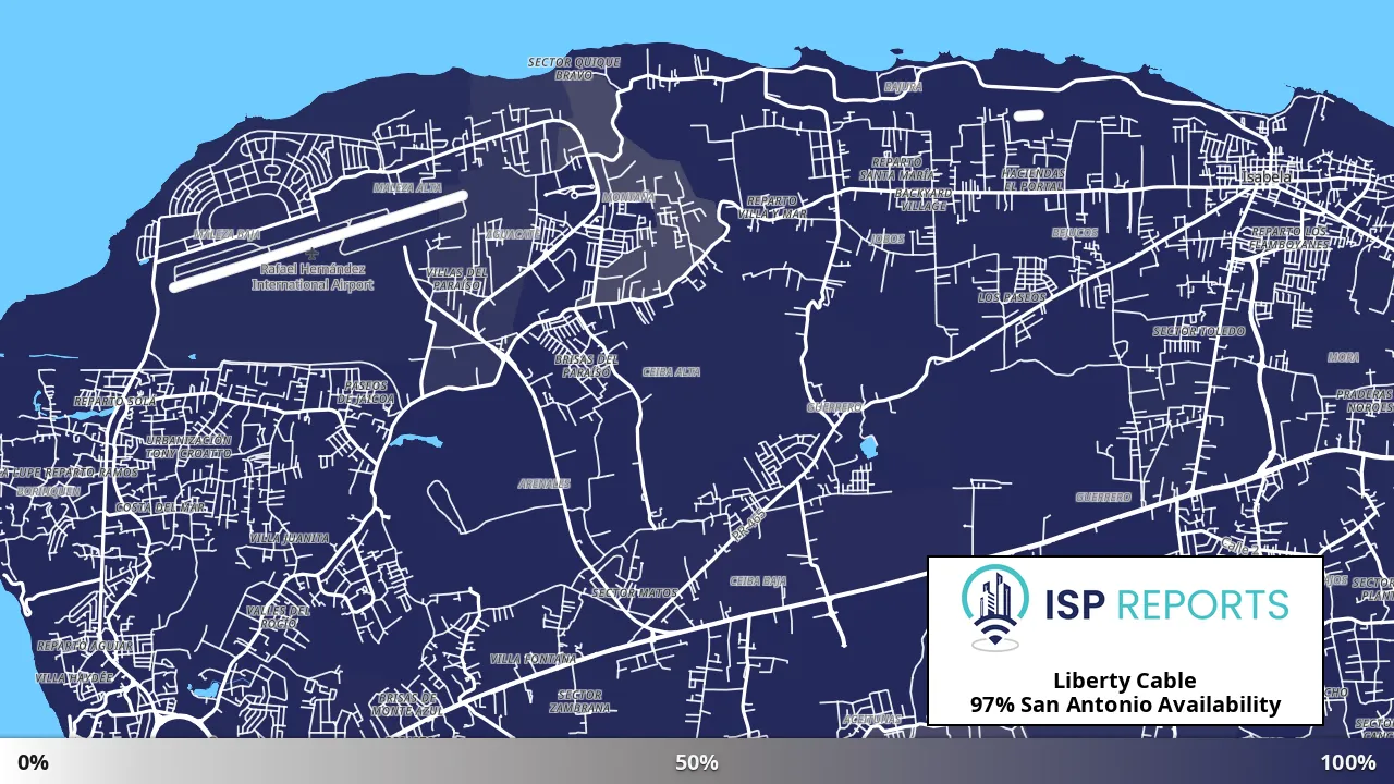 San Antonio, PR map of internet availability