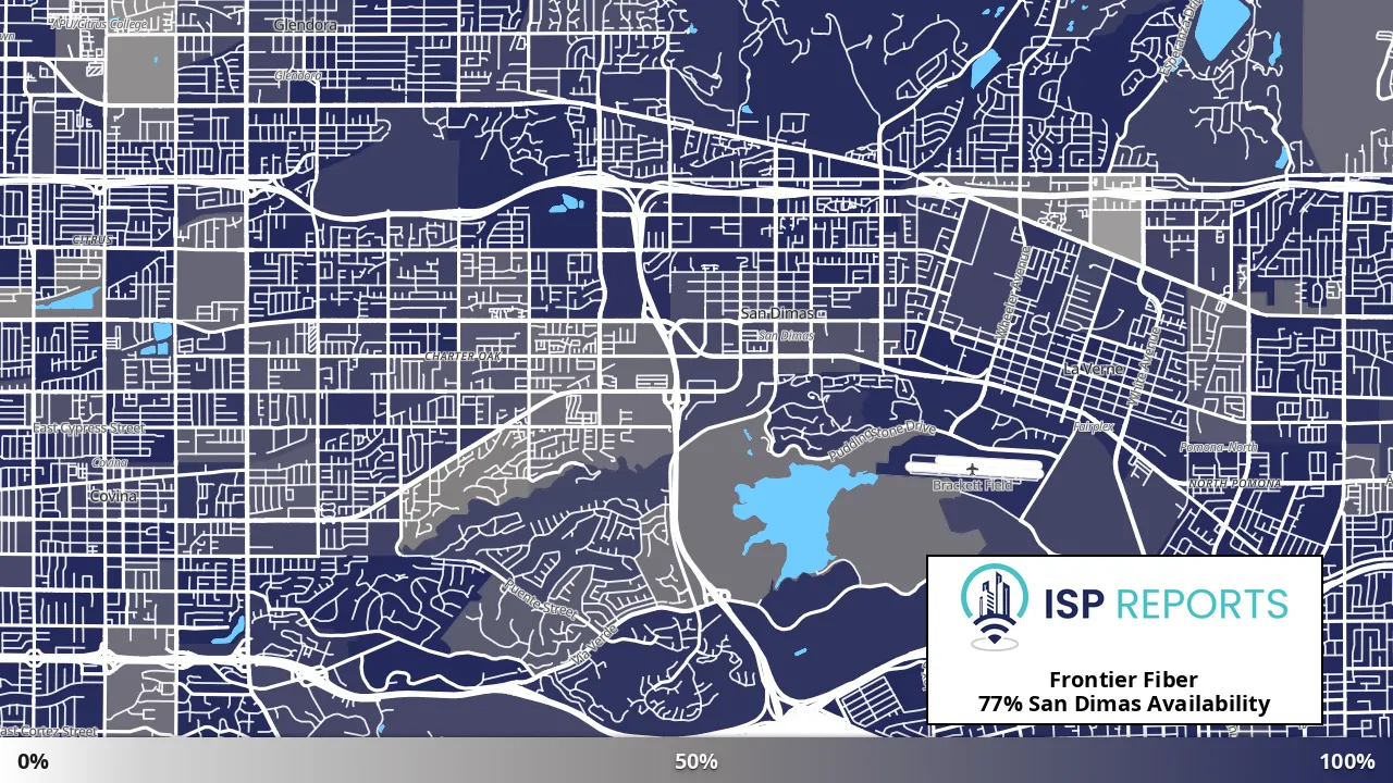 San Dimas, CA map of internet availability