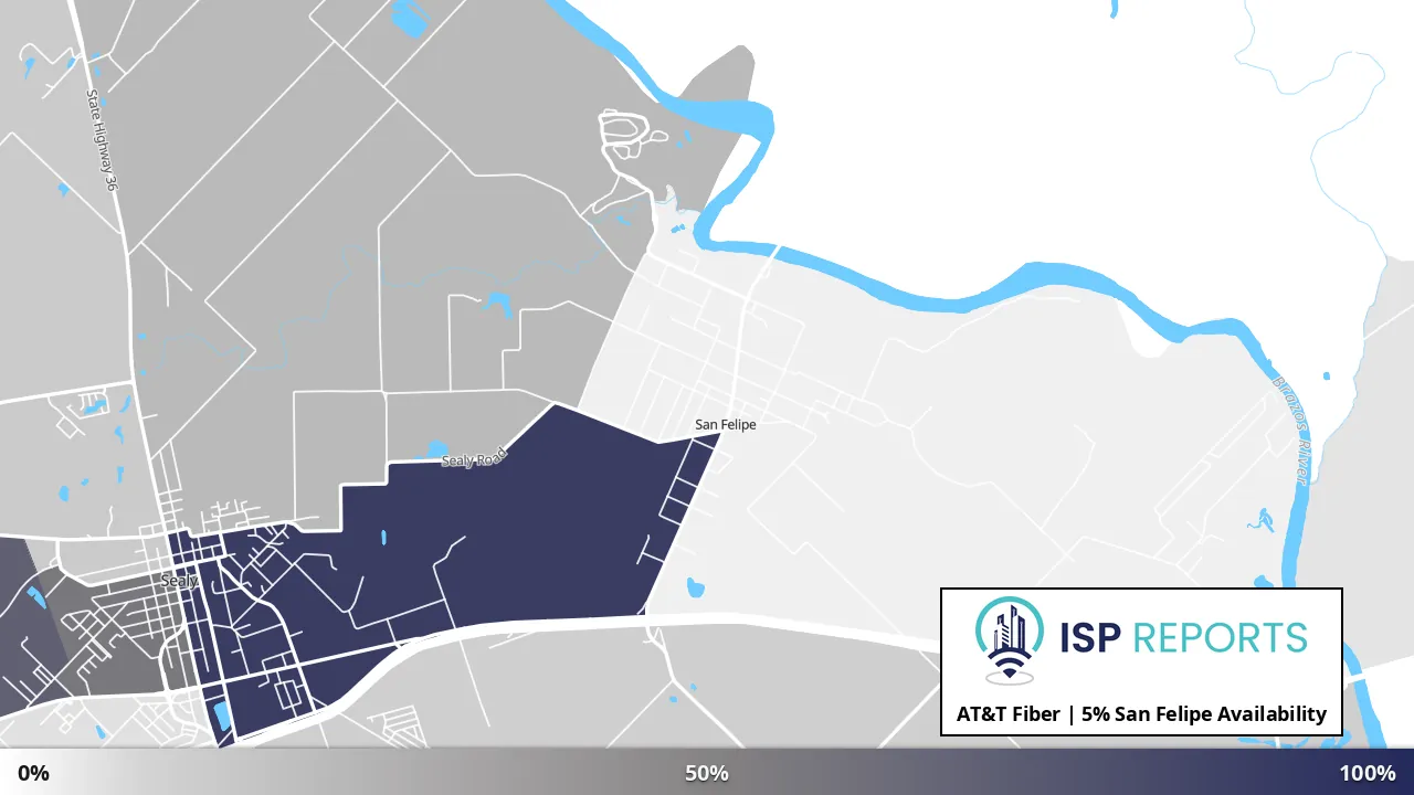 San Felipe, TX map of internet availability