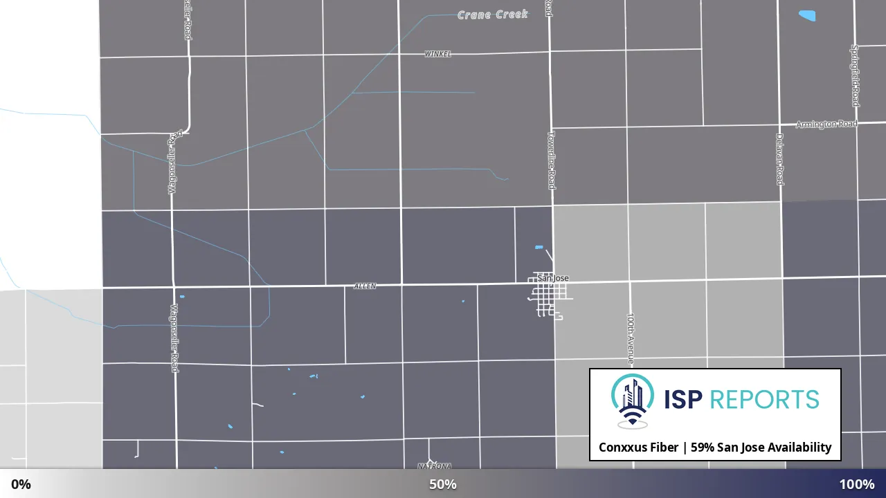 San Jose, IL map of internet availability