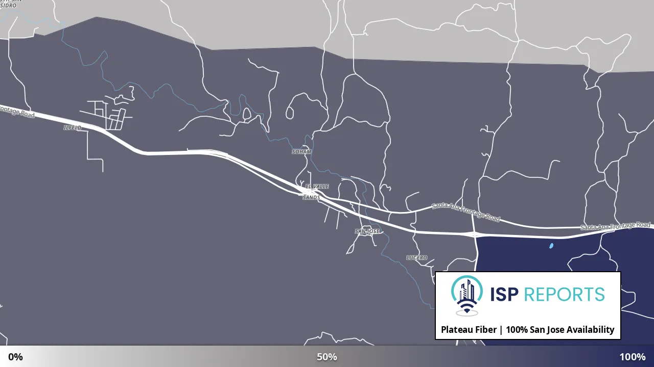 San Jose, NM map of internet availability