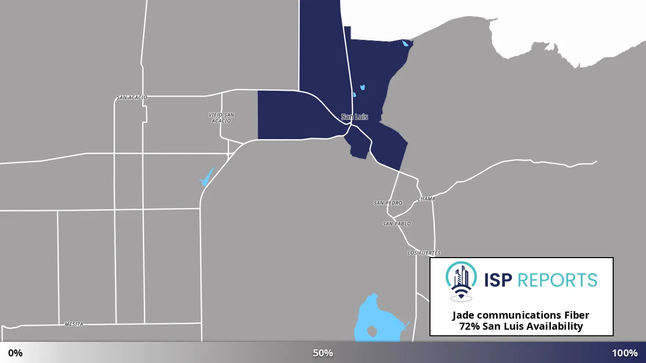 San Luis, CO map of internet availability