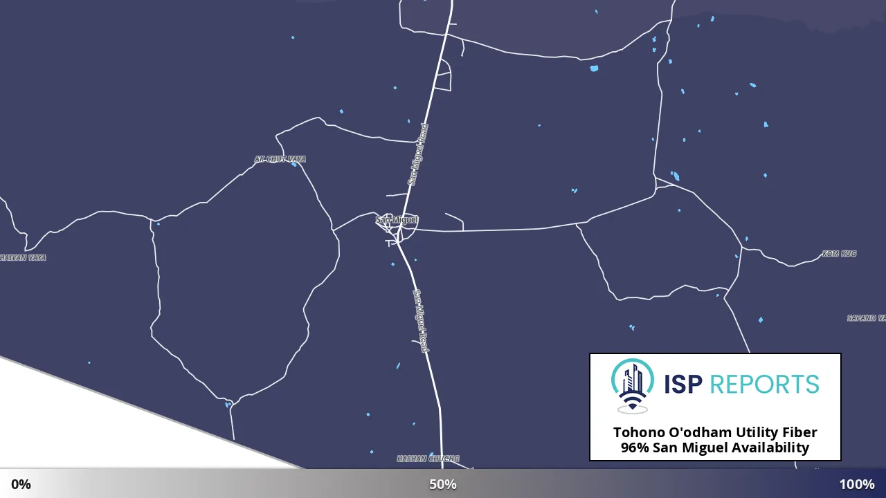 San Miguel, AZ map of internet availability