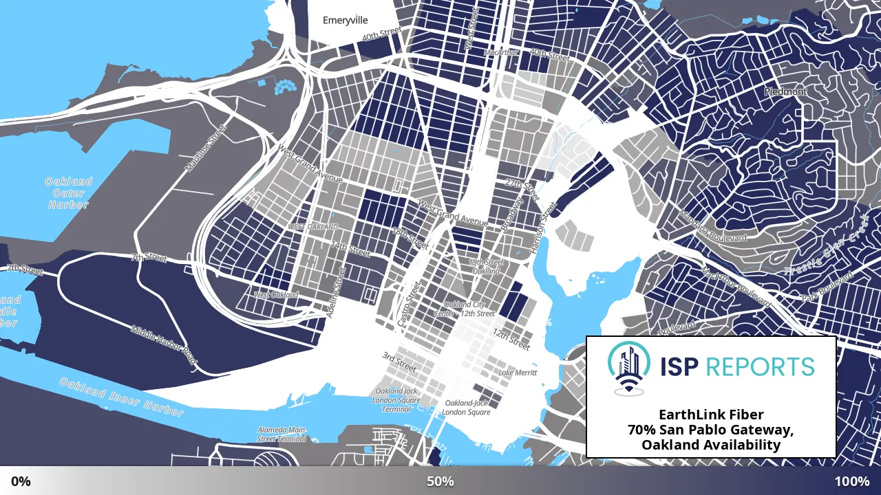 San Pablo Gateway, Oakland, CA map of internet availability