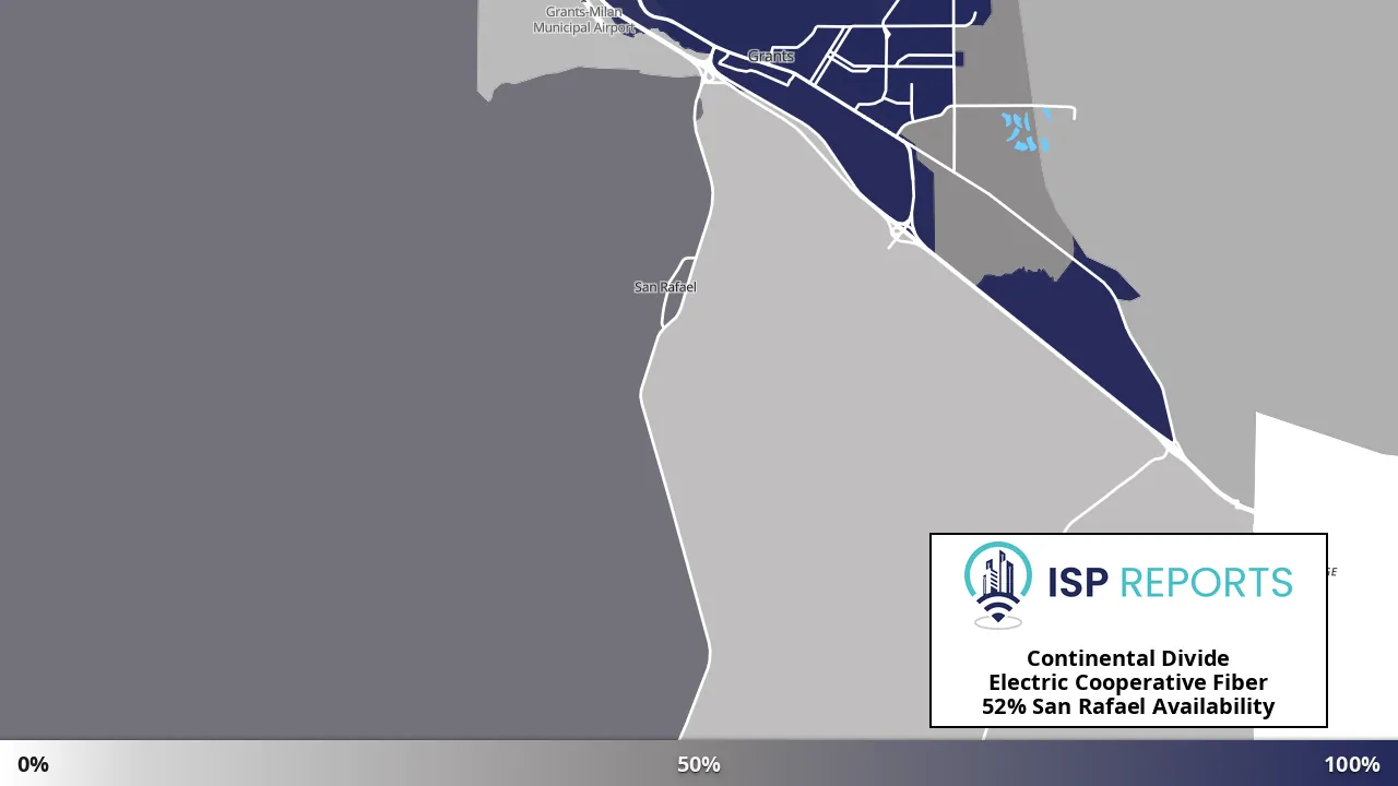 San Rafael, NM map of internet availability