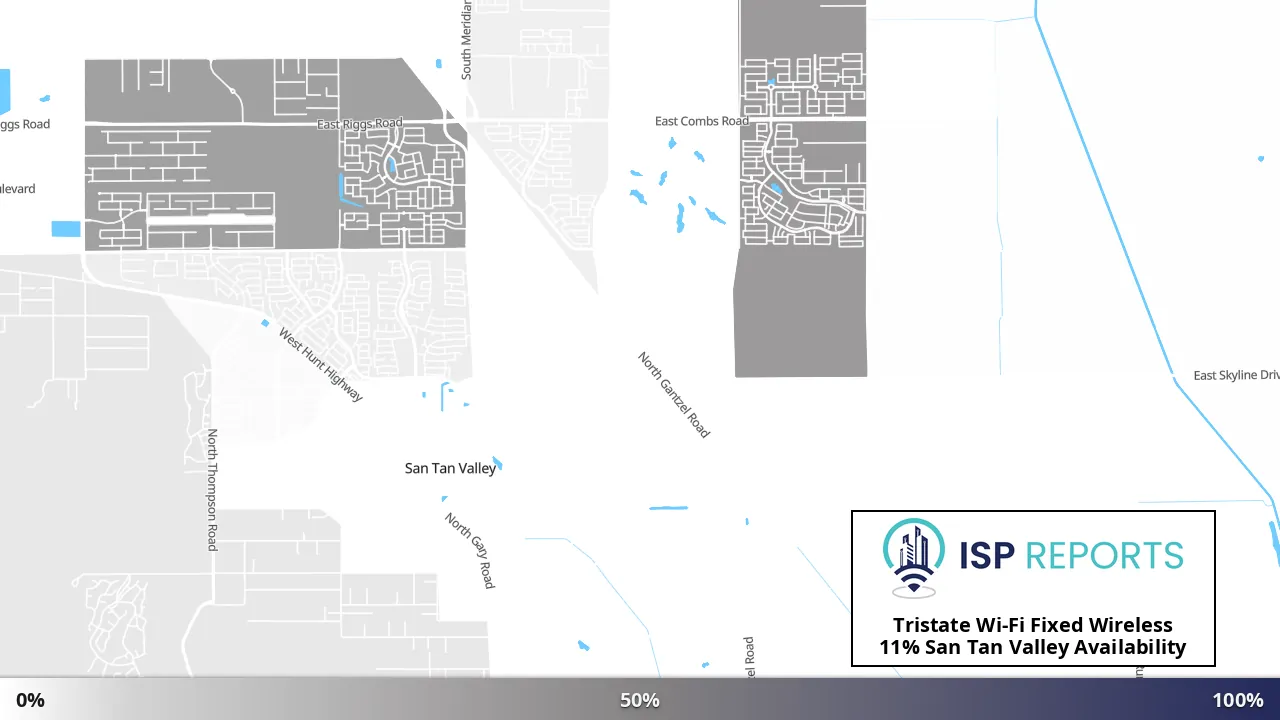 San Tan Valley, AZ map of internet availability