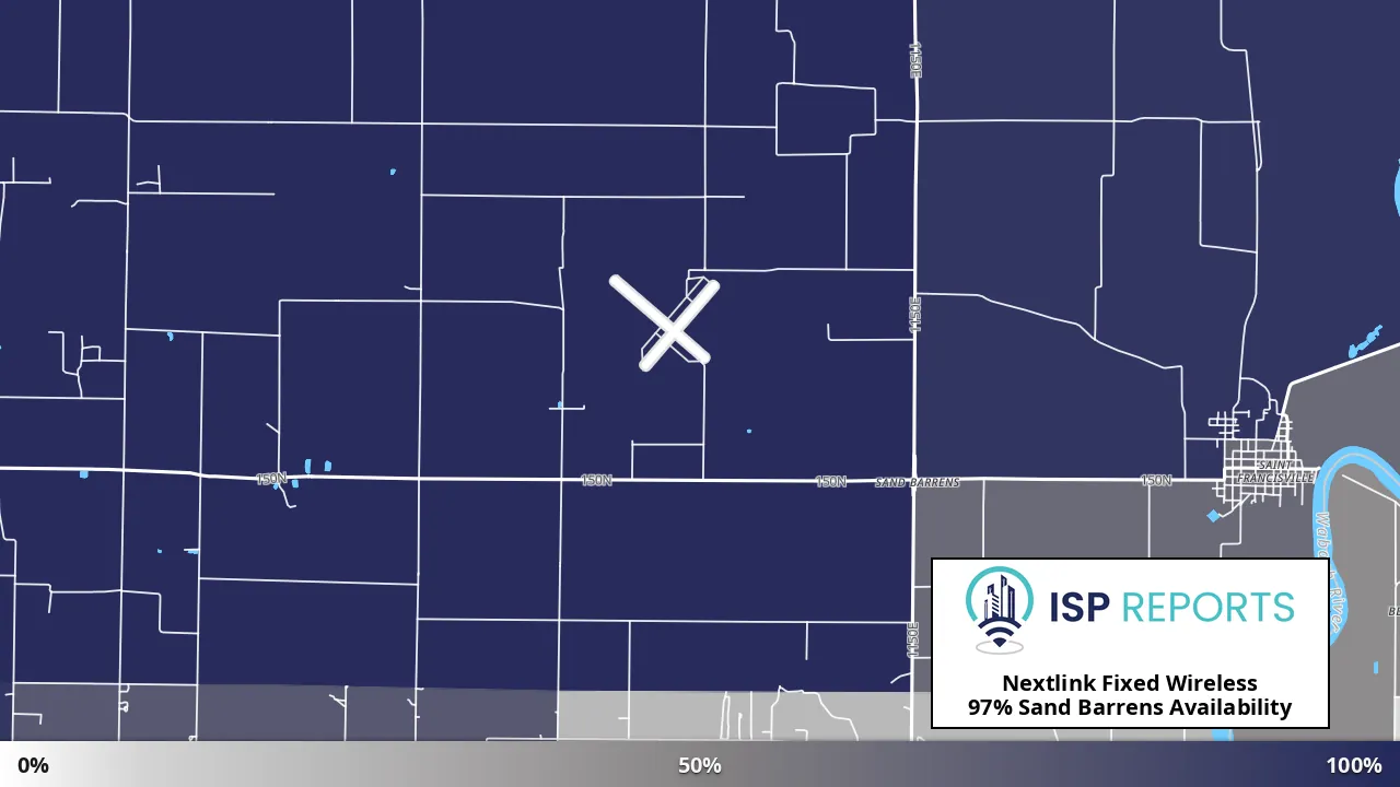 Sand Barrens, IL map of internet availability