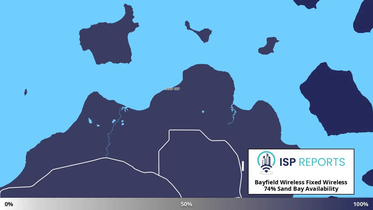 Sand Bay, WI map of internet availability
