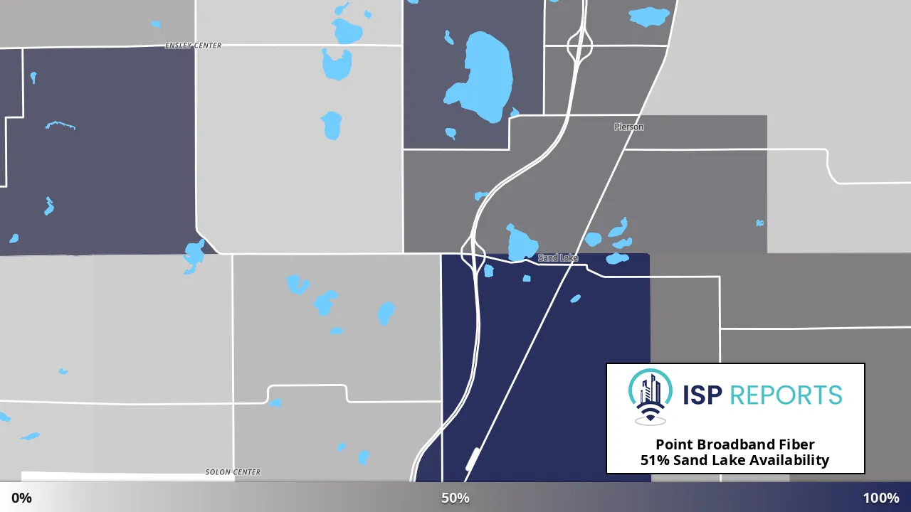 Sand Lake, MI map of internet availability
