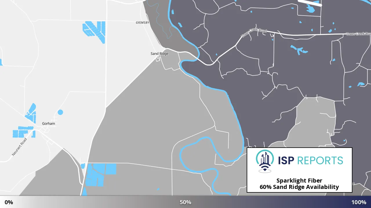 Sand Ridge, IL map of internet availability